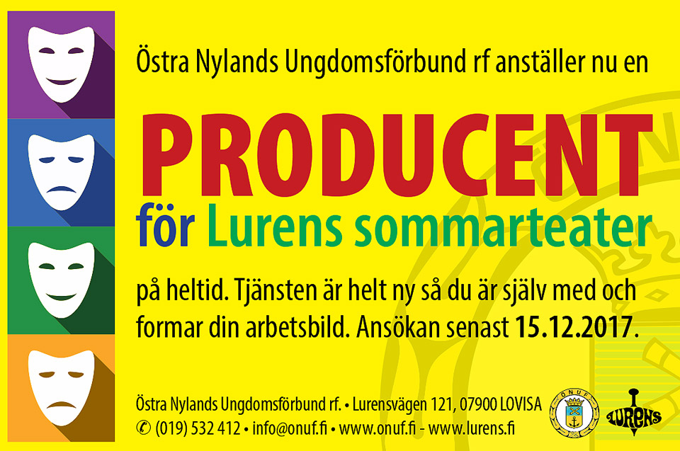 ÖNUF anställer producent på heltid för Lurens sommarteater